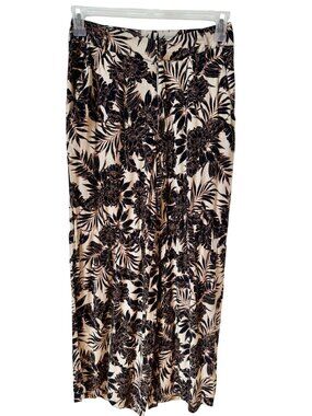 Amuse Society Womens Linen Floral Wide Leg Pants Sz. M, Tropical, Vacation